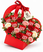 Roses & KitKat Chocolate Gift Basket