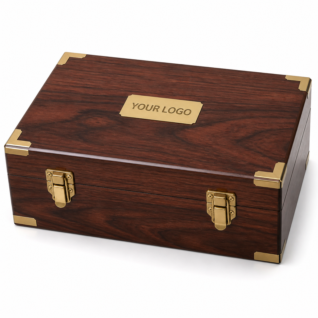 Executive Wooden Gift Box with Engraved Logo