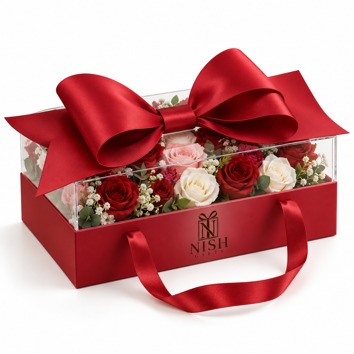 Fresh & Artificial Flower Gift Box