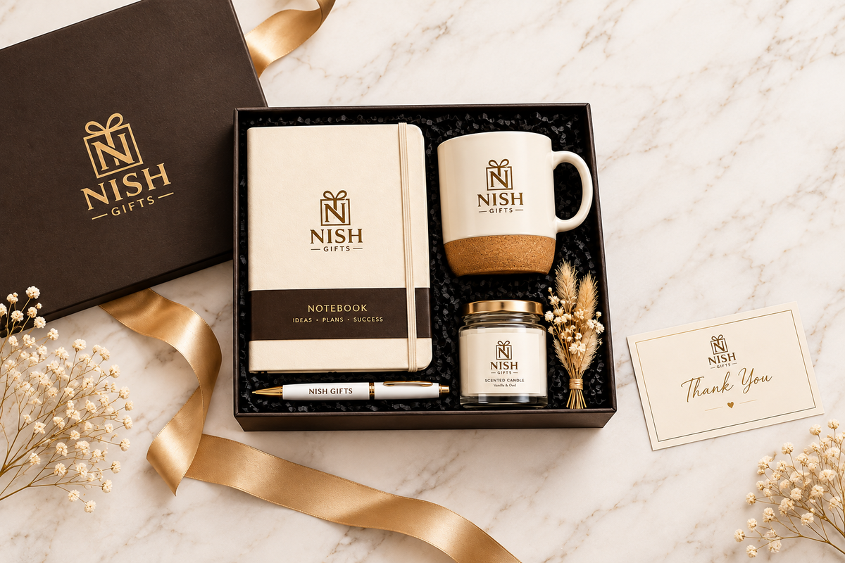 Elegant corporate gift boxes and curated business hampers