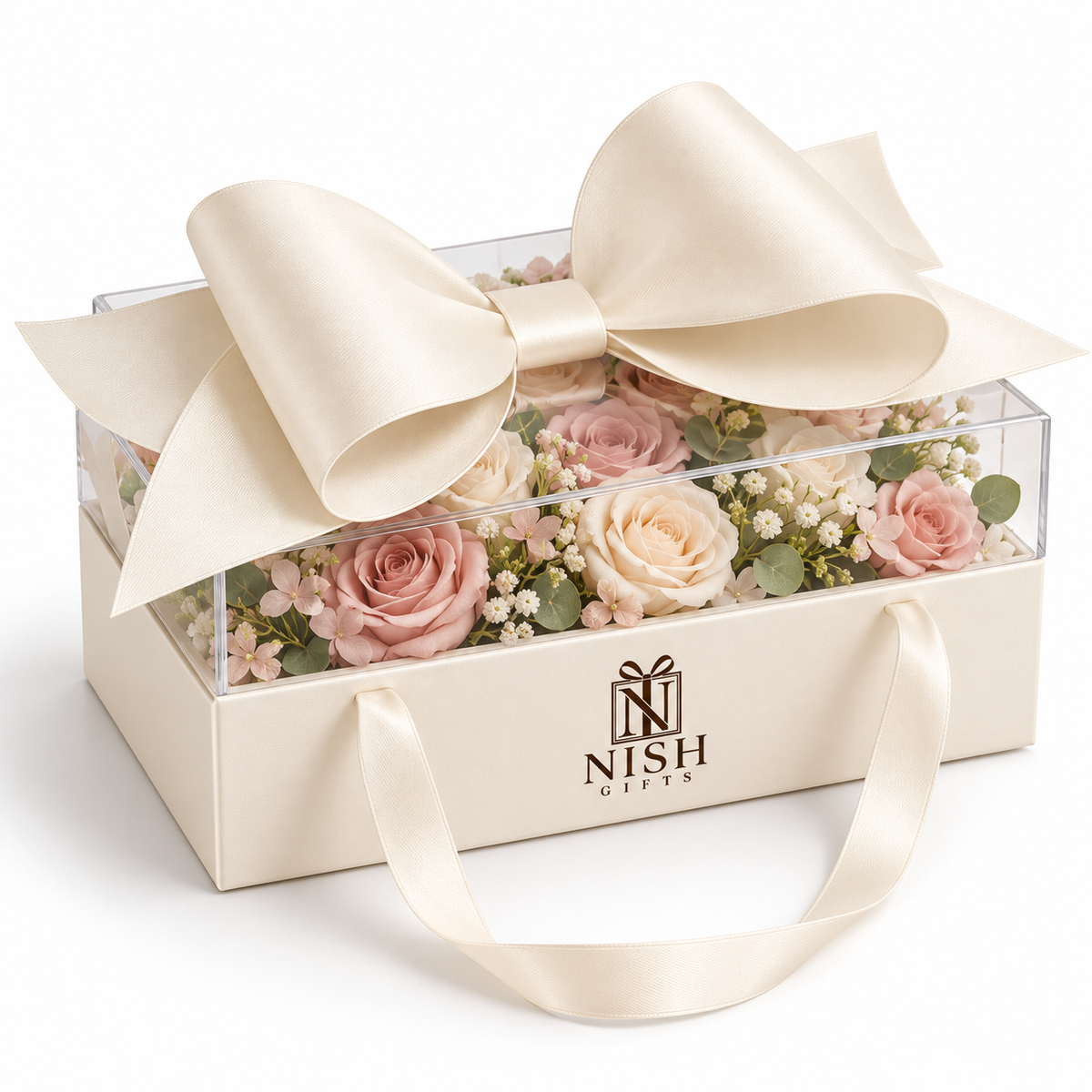 Fresh & Artificial Flower Gift Box